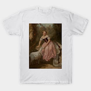 The Girl with the Goat by Adolphe Monticelli T-Shirt